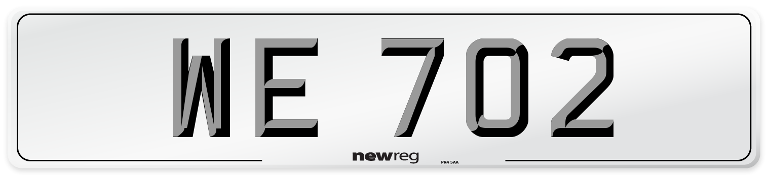 WE 702 Number Plate from New Reg